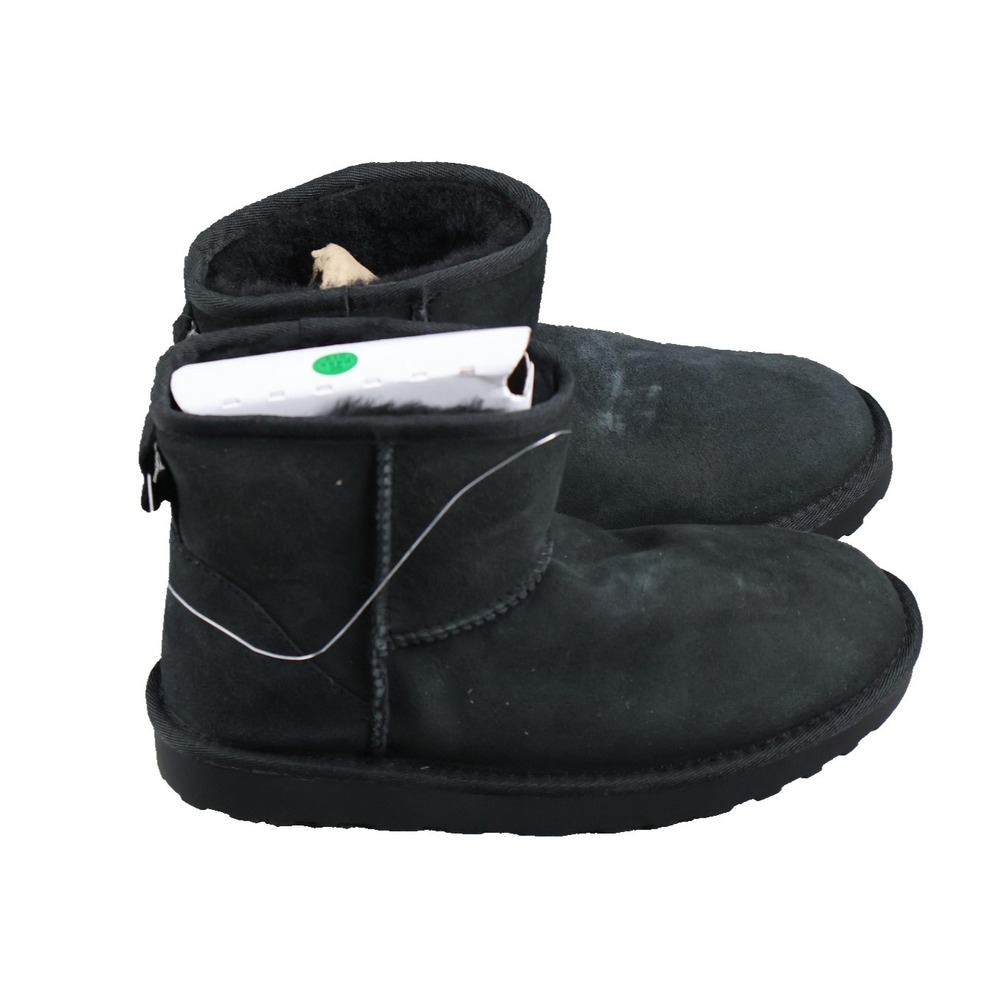 Kirkland Signature Boots Womens Size 7 Black‎ Shearling Ankle Slip On Winter
